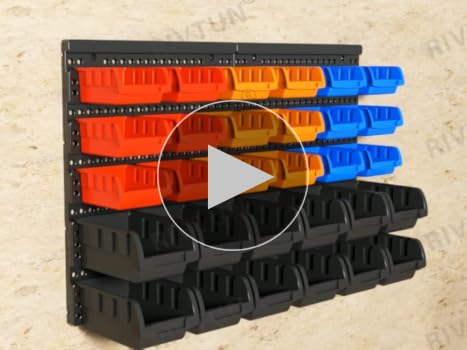 Amazon.com: RIVTUN Wall Mounted Storage Bins Parts Rack 4